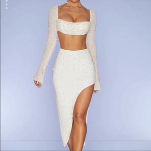 White embellished set , willing to sell separately